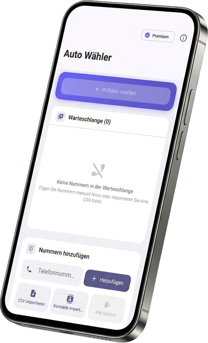 Auto-Dialer-App von SB-Techworks: Warteschlange, automatisches Wählen und CSV-Import