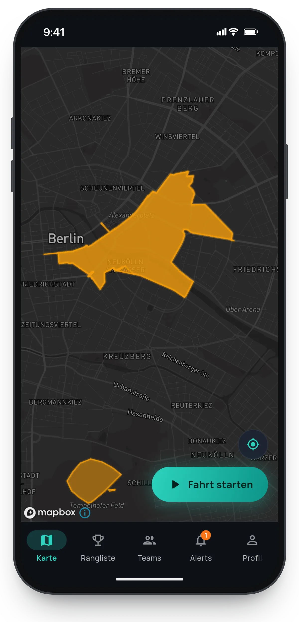 Fahrrad-Tracking-App Klaimo von SB-Techworks: Live-Karte mit eroberten Territorien